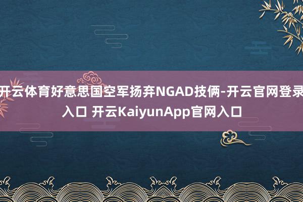 开云体育好意思国空军扬弃NGAD技俩-开云官网登录入口 开云KaiyunApp官网入口