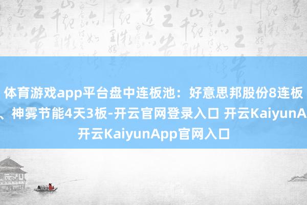 体育游戏app平台盘中连板池：好意思邦股份8连板，辛勤股份、神雾节能4天3板-开云官网登录入口 开云KaiyunApp官网入口