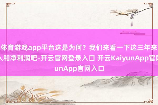 体育游戏app平台这是为何？我们来看一下这三年来的收入和净利润吧-开云官网登录入口 开云KaiyunApp官网入口